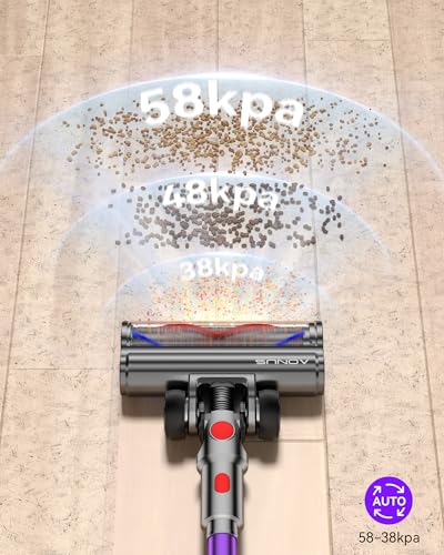 Vacdeal Cordless Vacuum Cleaner 600W – 58kPa Suction, 75-Minute Runtime, Dual 1.8L Dustbin