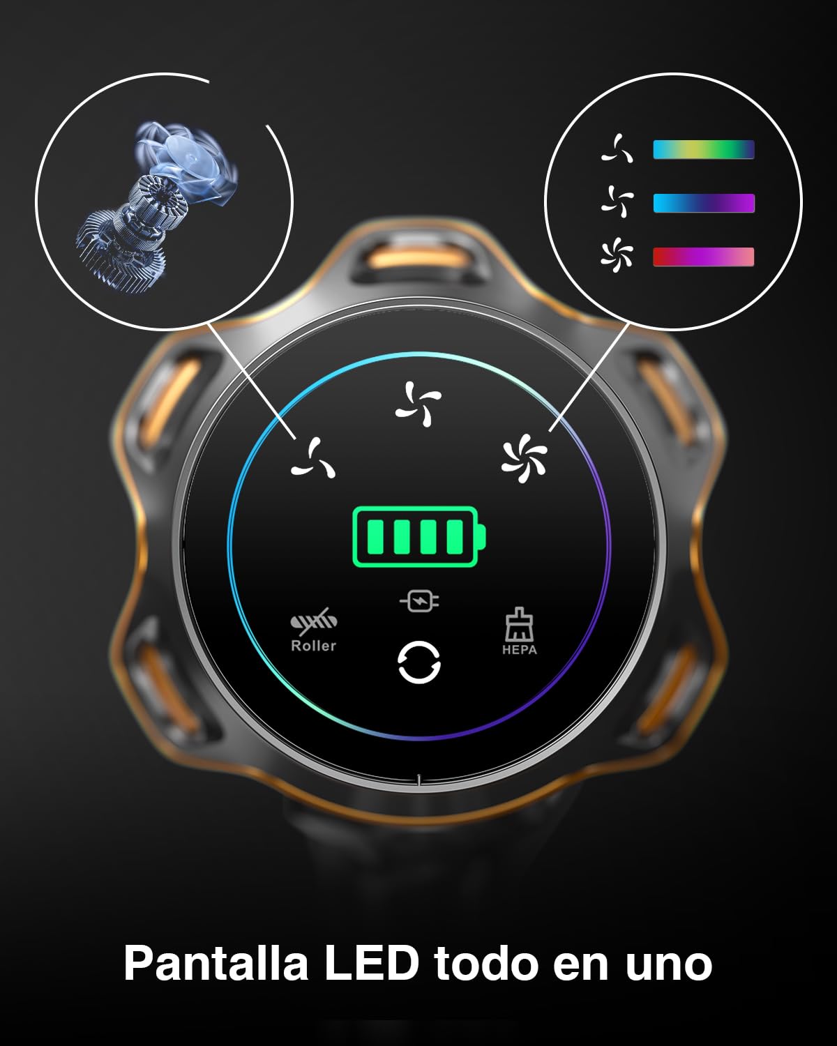 Vacdeal Cordless Vacuum Cleaner 580W – 48kPa, 65-Minute Runtime, LED Touch Display